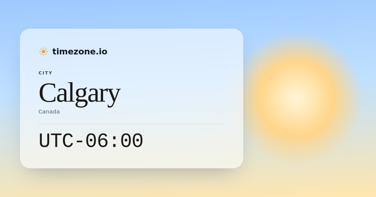 Current Time in Calgary - timezone.io