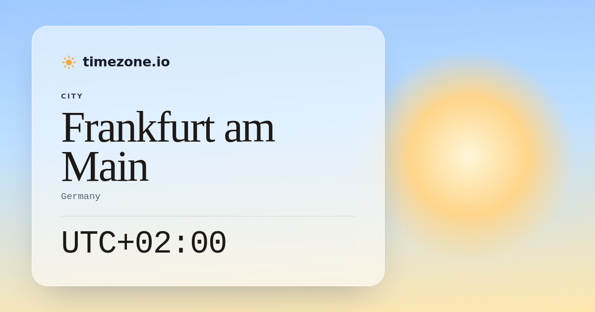Current Time in Frankfurt am Main - timezone.io