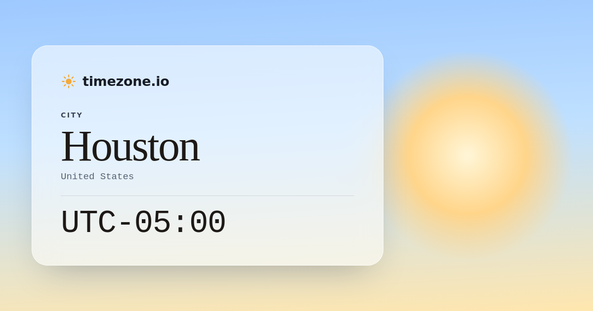 Current Time in Houston - timezone.io