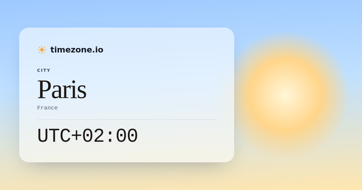 Current Time in Paris - timezone.io