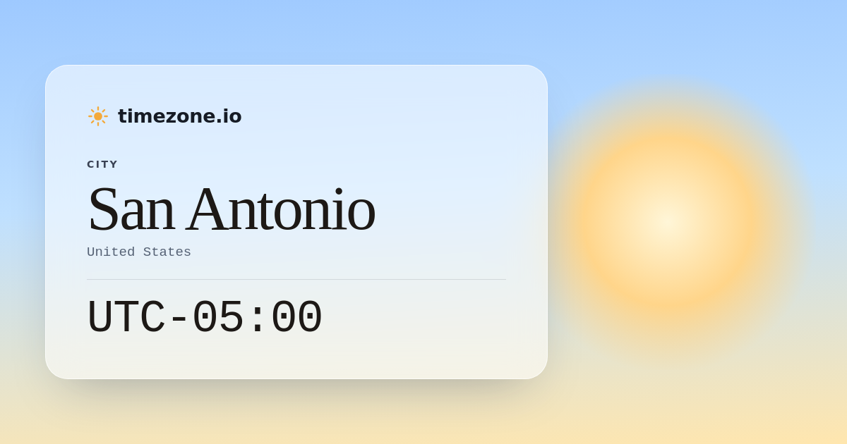 Current Time in San Antonio - timezone.io