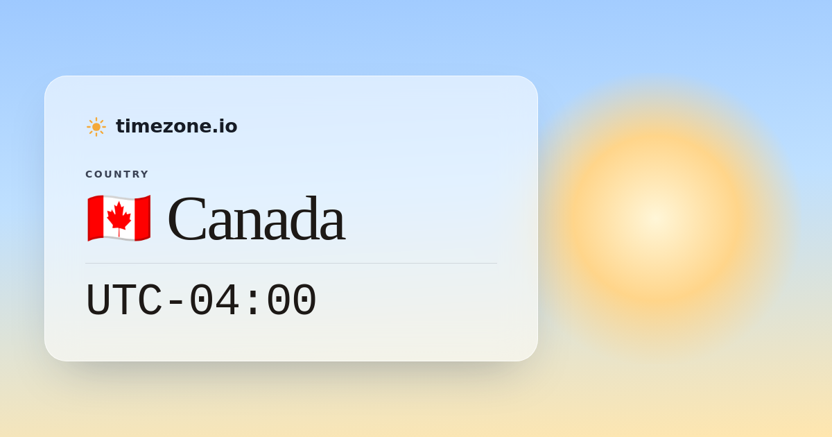 Current Time in Canada - timezone.io