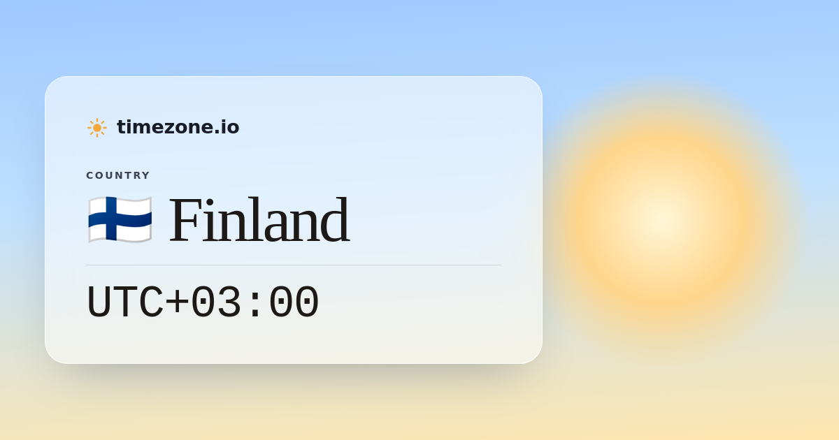 Current Time in Finland - timezone.io