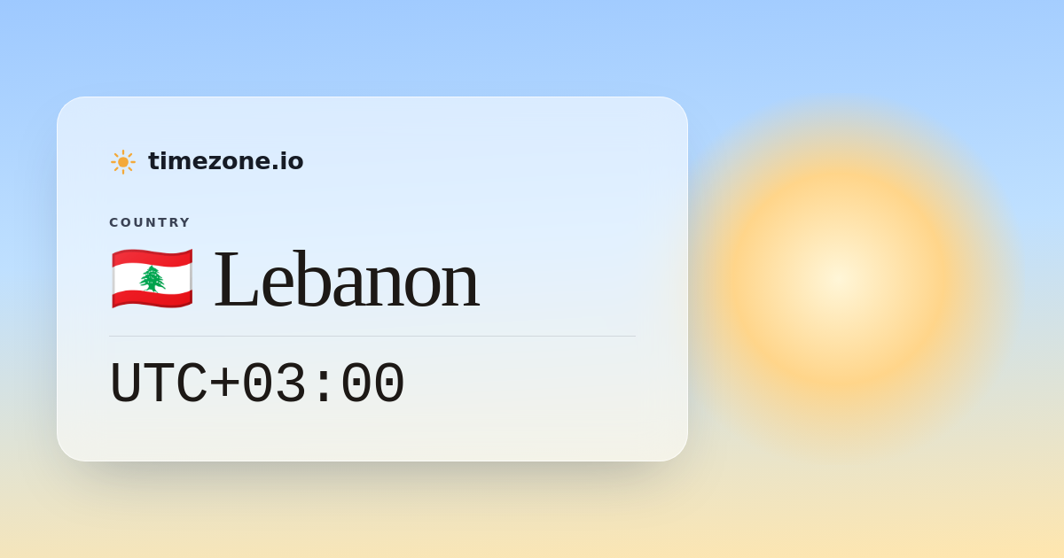 Current Time in Lebanon - timezone.io