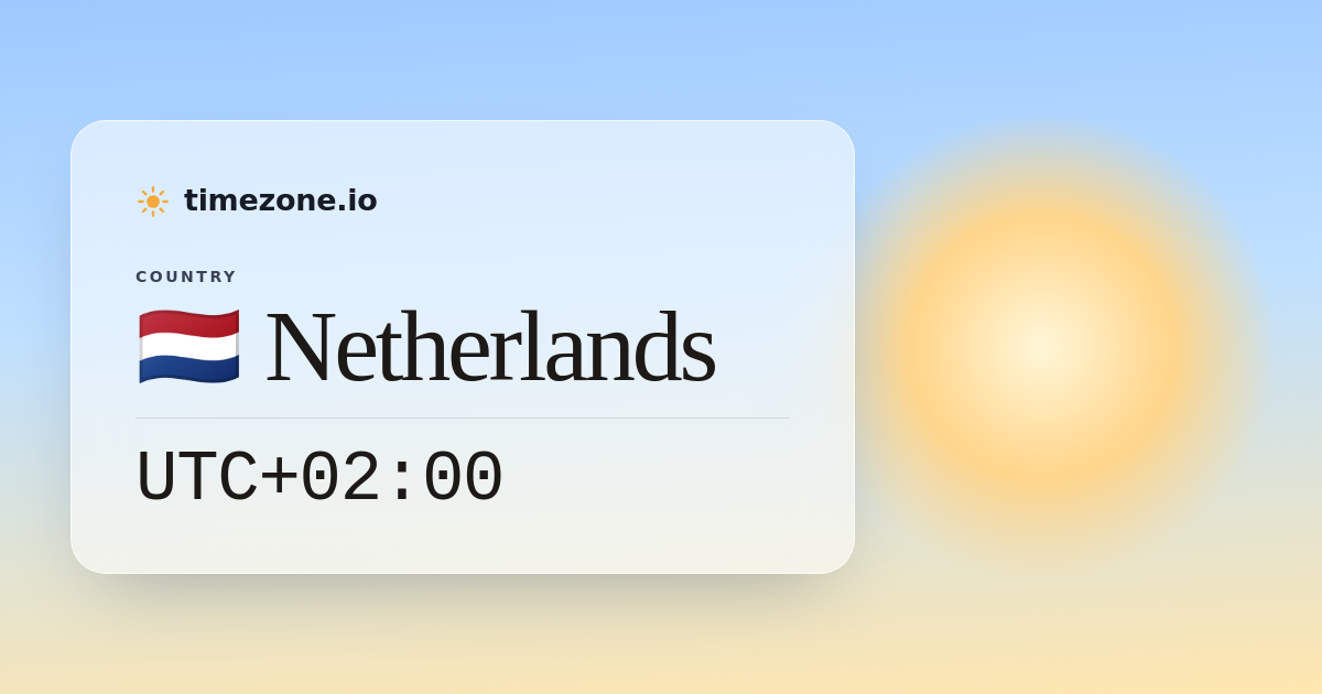 Current Time in Netherlands - timezone.io