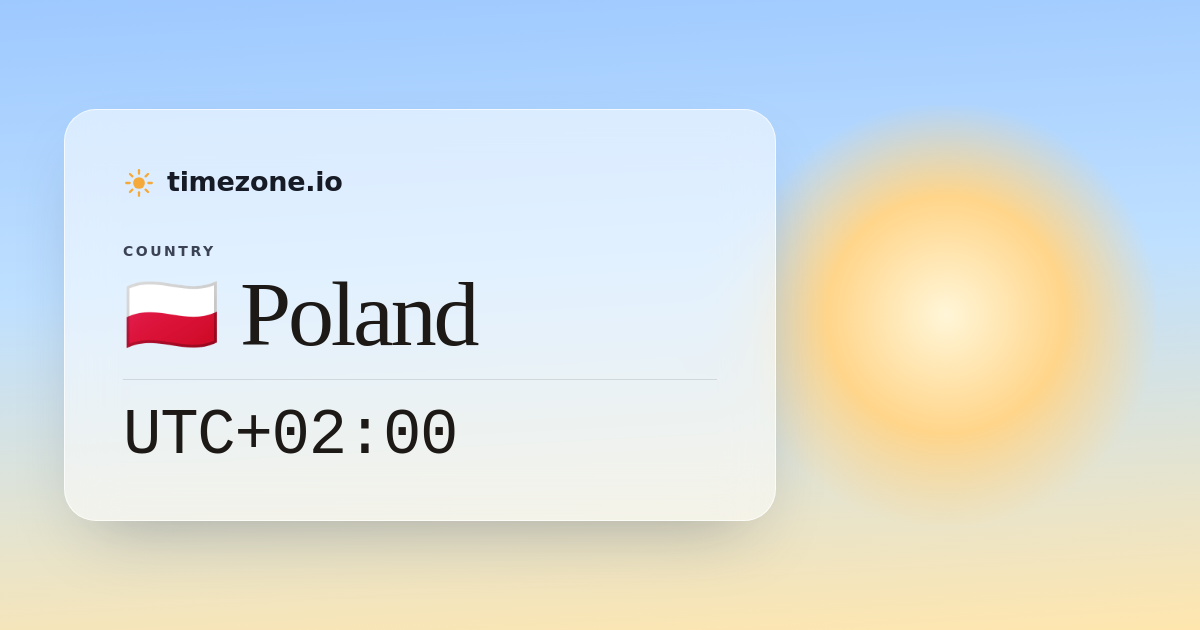Current Time in Poland - timezone.io