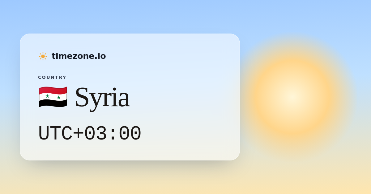 Current Time in Syria - timezone.io