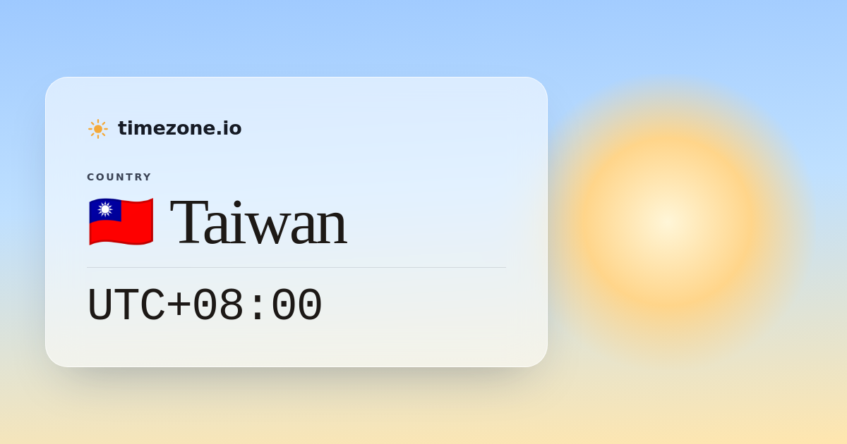 Current Time in Taiwan - timezone.io