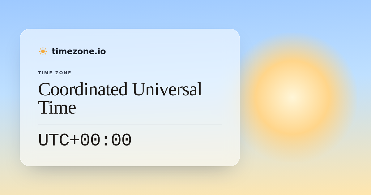 Coordinated Universal Time (UTC) — Current Time, UTC Offset & DST ...