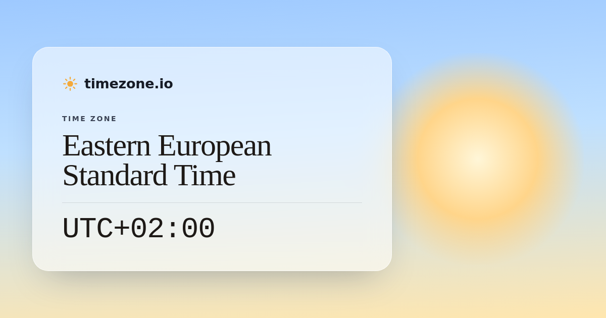 Eastern European Standard Time (EET) — Current Time, UTC Offset & DST ...