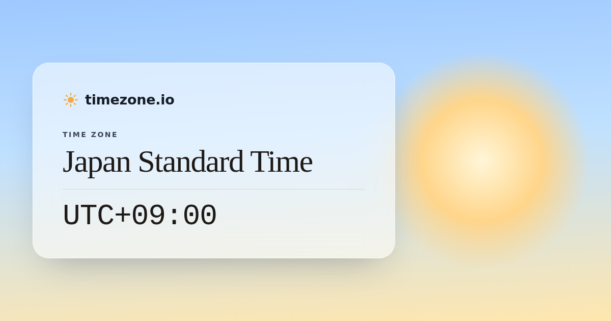 Japan Standard Time (JST) — Current Time, UTC Offset & DST - timezone.io
