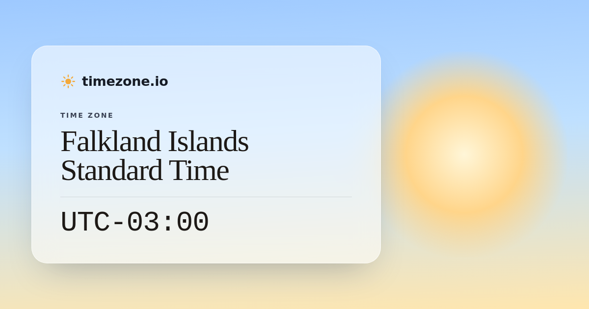 Falkland Islands Standard Time (FIST) — Current Time, UTC Offset & DST ...