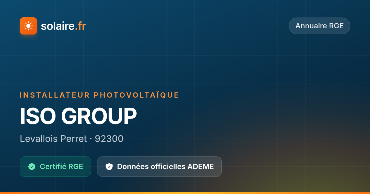 Iso Group — Avis & Certification RGE | Solaire.fr