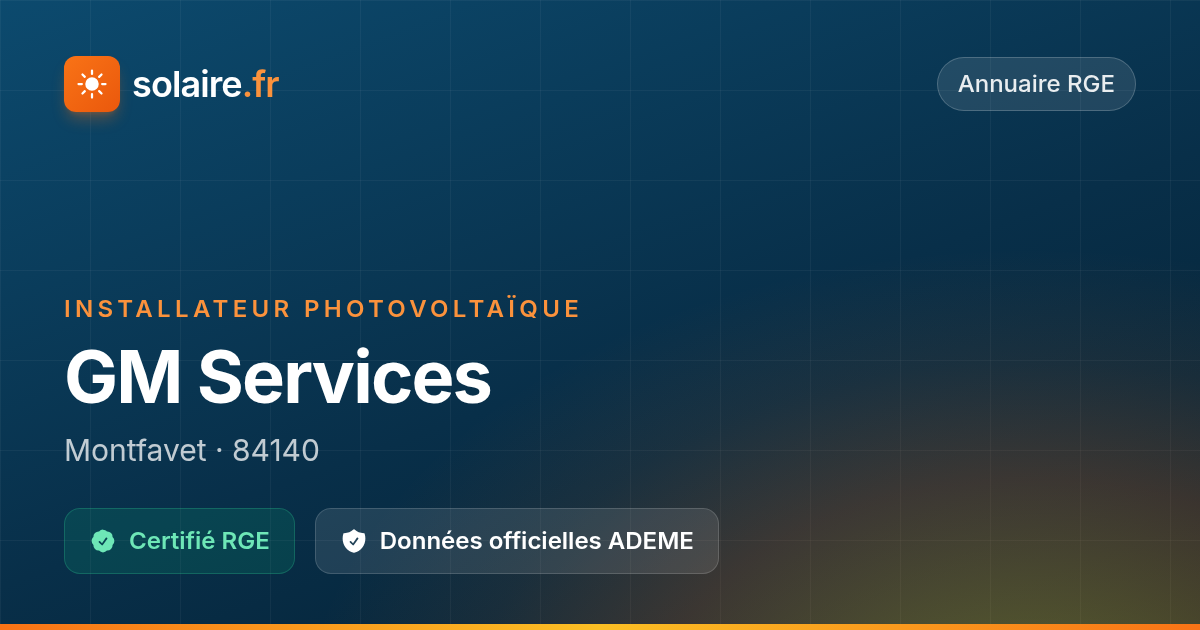 GM Services — Avis & Certification RGE | Solaire.fr