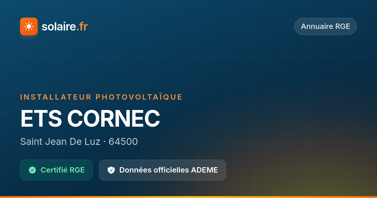 Ets Cornec — Avis & Certification RGE | Solaire.fr