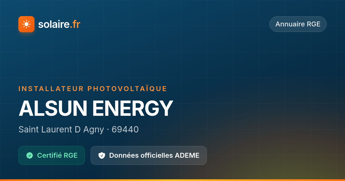 Alsun Energy — Avis & Certification RGE | Solaire.fr